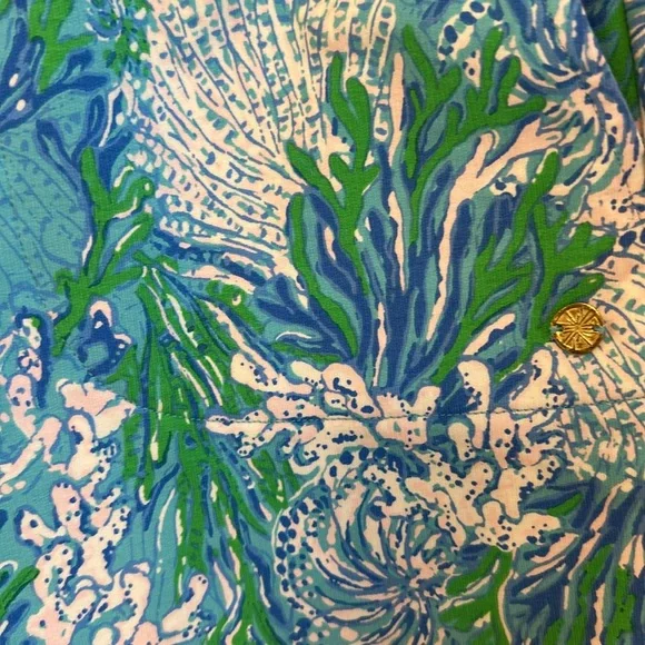 NWT RARE print LAS OLAS AQUA STRONG Lilly Pulitzer Knit Shorts (Unisex) Waist 34 - Picture 3 of 8